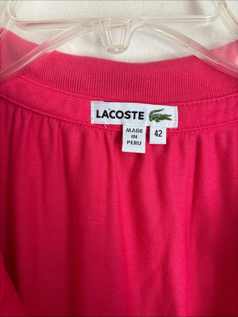 Lacoste Hot Pink Polo Shirt Dress with Drawstring Neck alligator logo Women’s XL - Picture 5 of 8